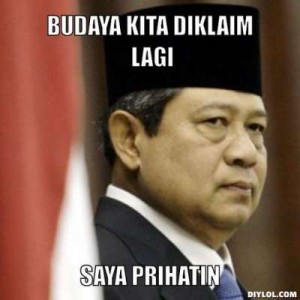 SBY budaya diklaim cuma prihatin
