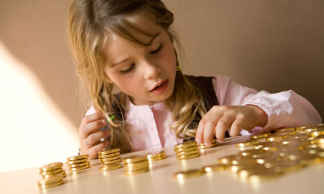 young girl counting money 007