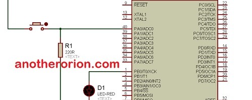 belajar mikrokontroler atmega16 push button led