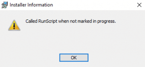 cara mengatasi Error 2503 called runscript when not marked in progress gagal instal