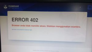 cara mengatasi error 402 exambro client anbk 2021 semi online - anotherorion.com