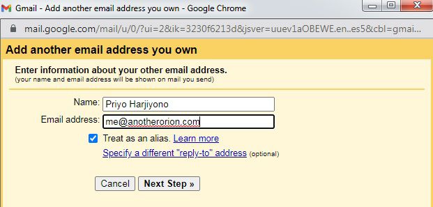cara kirim email domain pribadi dengan gmail