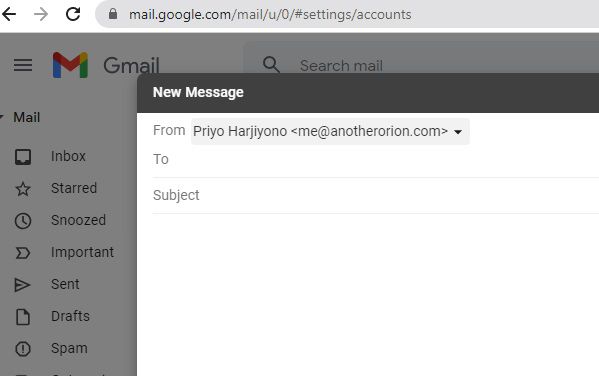 cara kirim email domain pribadi dengan gmail