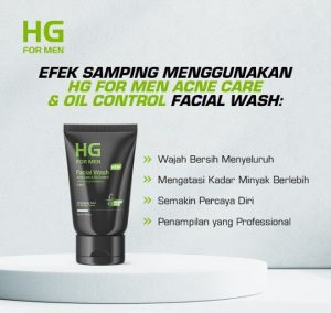 efek samping hg for men anti acne & oil control facial wash