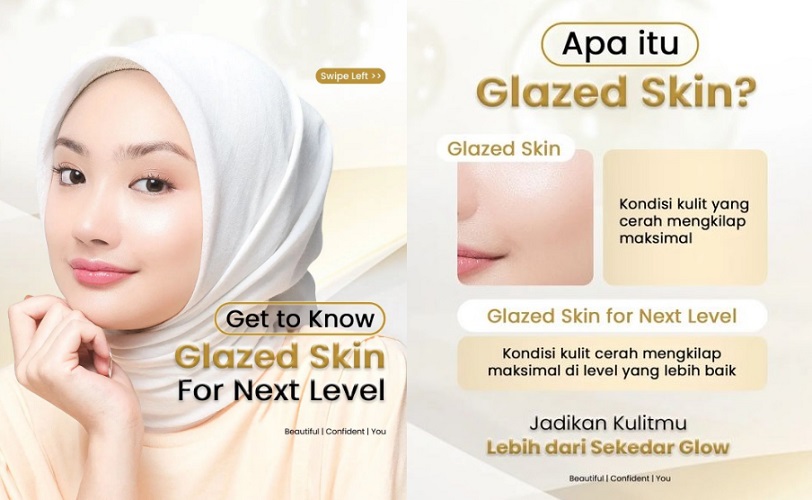 perbedaan glow dan glazed skin