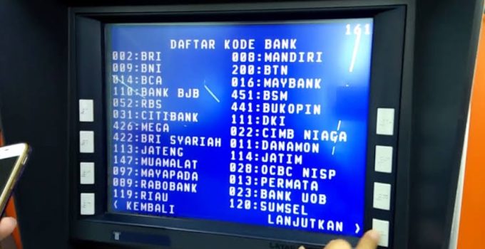 daftar kode bank Indonesia transfer ATM