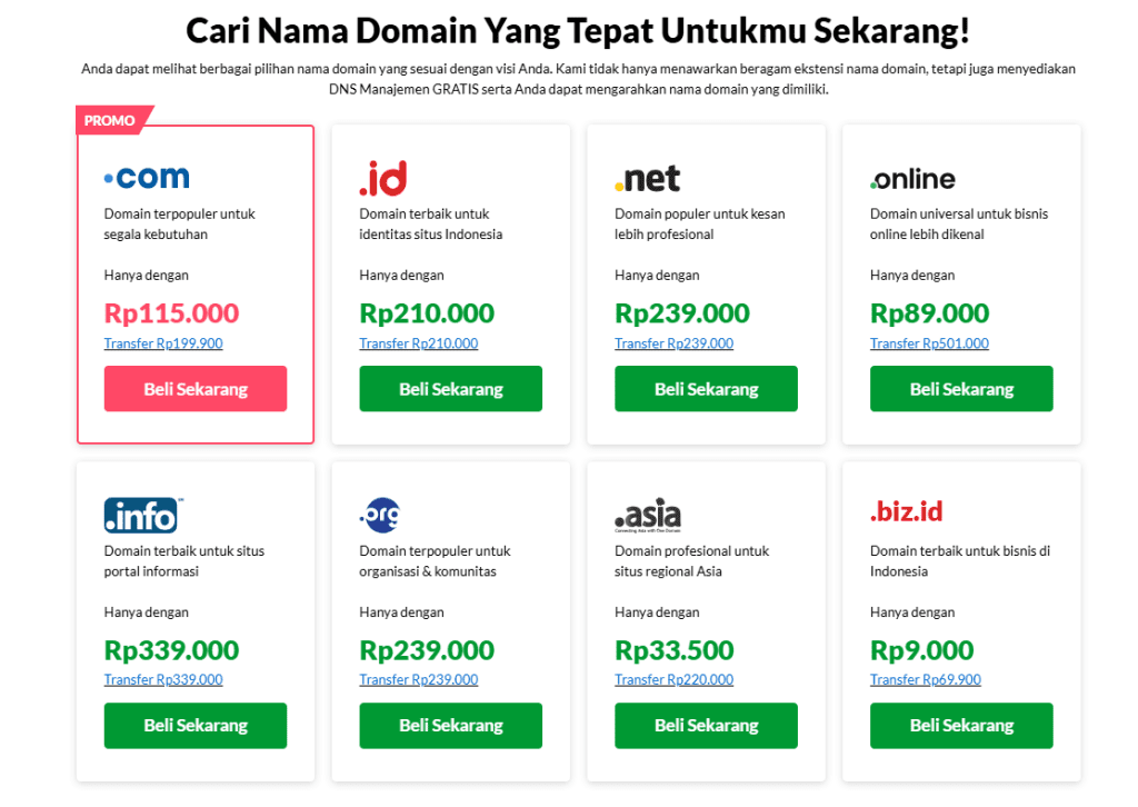 kesalahan memilih nama domain